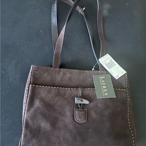 Lauren Ralph Lauren Dark Brown Suede Handbag